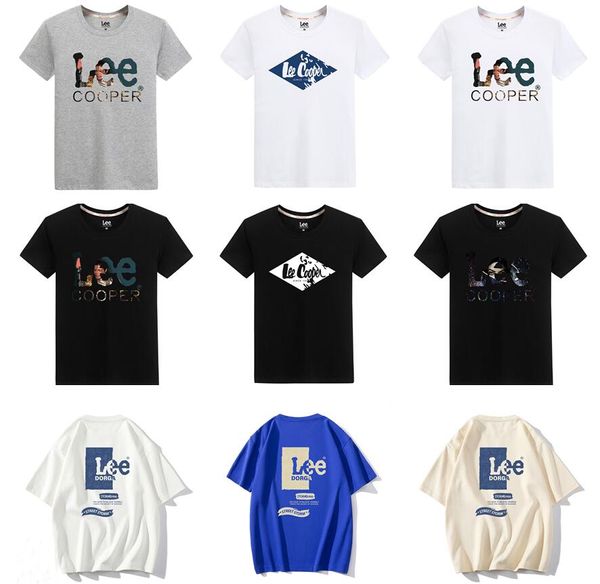 Nueva marca diseñadora de diseñador de diseñador ropa para mujer lee cooper tops cortos camisetas de moda tameza mujer fiesta de verano deportes pareja de alta gama camiseta de lujo lee dorga