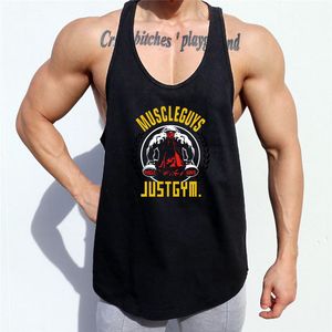 Nieuwe Merk Mens Muscle Vest Bodybuilding Stringer Tank Top Zomer Fitness Mannen Singlets Snijden Gym Kleding Mesh Mouwloos Shirt 210421