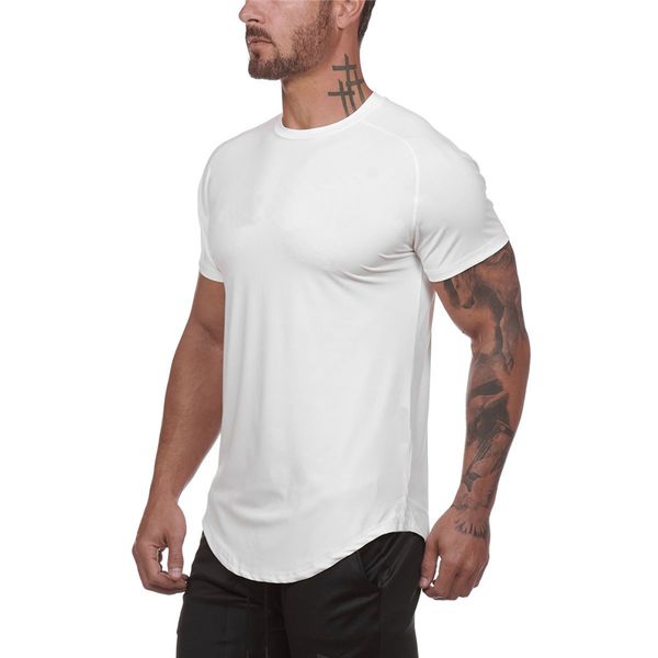 Neue Marke Mesh Kurzarm T-shirt Männer Mode Slim Fit Design Fitness T-shirt Sommer Oansatz Solide Quick Dry Hip hop T-shirt 210421