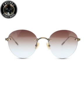 Nieuw merk Oliver Eyewear Classic Vintage zonnebril ronde lens bijziendheid 18k gouden spiegel eenvoudige metalen dames heren zilveren bril2689069