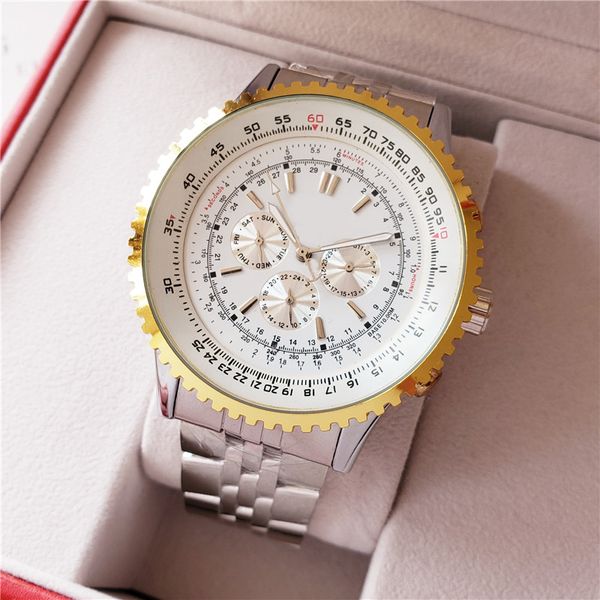 NUEVA Marca Original Business Men s Ratio de cajas redondas de acero Caja de acero Caja de pulsera mecánica automática Relojes Q Breit Relojes