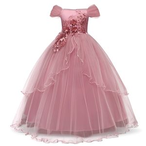 New Brand Princess Party Dresses for Kids Girls Flower Children Clothes Girls Dress 10 to 12 Years Kids Dresses for Girls 210303