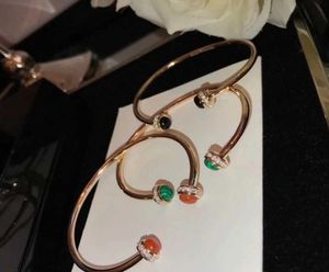 Nueva marca Pure 925 Joyas de plata esterlina para mujeres Rotado Bola Bangle Bead Bangle Bangle Wedding Jewelry Open Rose Gold Bracelet7681161