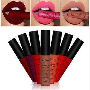 Qibest Merk Schoonheid Make Waterdichte Langdurige Matt Lip Gloss Lot Pigment Blauw Zwart Velvet Lipstick Matte Liquid Make-up