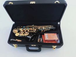 Nouvelle marque S-991 BbTune instrument de musique clé d'or Saxophone soprano incurvé de haute qualité avec embout AAA