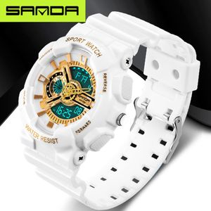 Nieuw merk Sanda Fashion Watch Heren LED Digital Watch G Outdoor Multifunctionele waterdichte Militaire Sports Watch Relojes Hombre 201125 299G