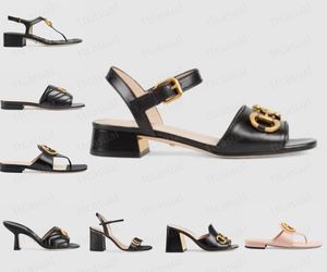 NOUVELLE BRAND SANDALS G Série Classic Style Détails Perfect personnalisés Fabrics personnalisés / Cuir Mouton Moubndure Designer Femmes Sandales Chaussures plates Talons hauts Chaussures extérieures 35-42