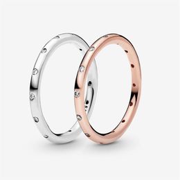 Nova marca simples espumante banda anel de alta polonês 925 prata esterlina anel com zircônia cúbica para mulheres anéis de casamento moda jewe242n