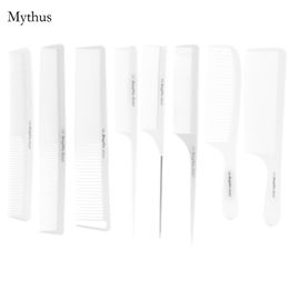 Nieuw merk Special Design Pro Hair Combs Carbon Antistatische Kappers Kam voor Barbers Haircut 8pcs / lot Beauty Comb in White