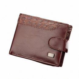 Nouvelle marque Trifold Wallet Men Clutch Mey Sac patchwork en cuir Men Portefeuilles courts mâles Pourse avec porte-carte de poche de pièce x8vd #