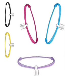 Nouvelle marque femmes amant Bracelet à la main réglable corde chaîne Bracelet charme serrure pendentif titane acier inoxydable pour cadeau avec let7388369