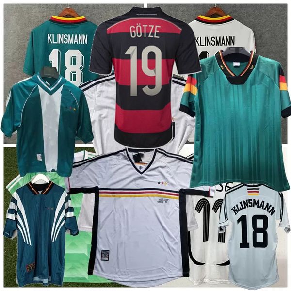 Retro Classic Germanys Soccer Jerseys 1988 1990 1992 1994 1996 1998 2006 2010 14 16 Ballack Lahm Klose Podolski Moller Gotze Klinsmann Matthaus Retro Football Shirt