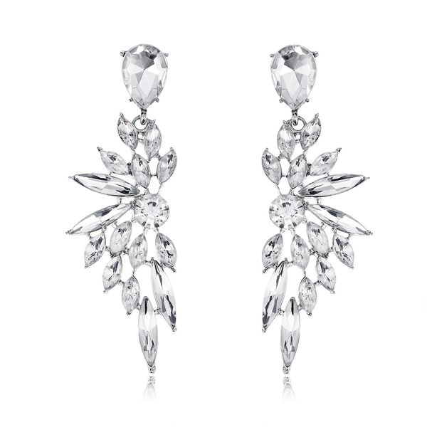 Nouvelles boucles d'oreilles de mariée avec cristaux strass goutte d'eau boucle d'oreille bijoux de mariée résultats accessoires de mariage pour les mariées BW-398