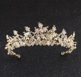 Nieuwe bruids hoofddeksels barok kroon bruiloft diamant kapper studio trouwjurk modellering accessoires