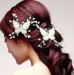 Nouveau couvre-chef de mariée, épingle à cheveux papillon de mariage à la main coréenne
