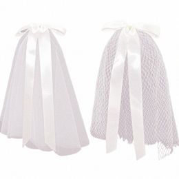 Nouveau voile de mariée avec pince à cheveux mignon arc blanc ivoire tulle voile de mariage pour mariée coiffure bijoux mariage accessoires de mariage 77Va #