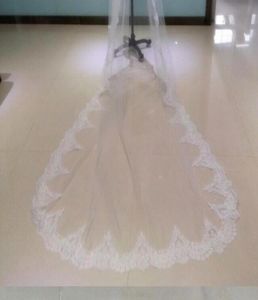 NIEUWE BRIDAL VEILS Kapellengte Custom Made One Layer met Comb TuLle Applique for Wedding Dress2044340