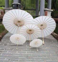Nouveaux parasols de mariage de mariée Parapluies en papier blanc Mini-parapluie artisanal chinois Diamètre 20304060cm Parapluies de mariage DHL FEDEX f1281675