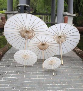 NIEUWE BRIDAL Wedding Parasols White Paper paraplu's Chinese Mini Craft Umbrella Diameter 20304060cm Wedding Paraplas DHL FedEx F1609893