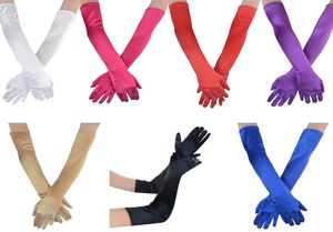 Les nouveaux gants de mariée en noir et blanc se prélasser les performances d'opéra en satin d'automne accessoires de robe de mariée hivernale2108565