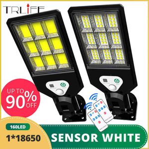 New Bright Télécommande Solaire Lumière Extérieure Panneau Solaire Led Éclairage Public W Cob Capteur IP Imperméable À La Pluie Pour Jardin Maison Yar J220531