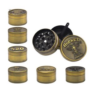 NIEUW Bronze Brass 40mm 3 stuks Grinder rokende zink legering breker kruid kruid metalen grinders