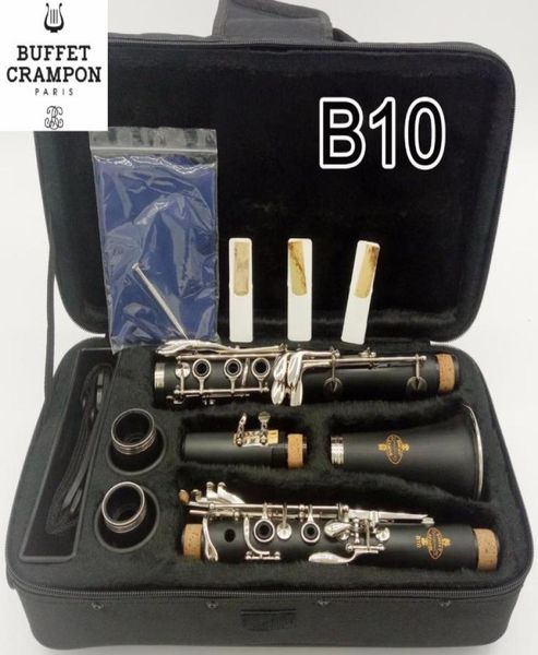 Nouveau BUFFET B10 clarinette Bb air plat 17 touches clarinette en bakélite Instruments à vent professionnels avec étui Mouthpiece6581530