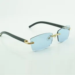 Nieuwe buffs zonnebril mannelijk en vrouwelijk met nieuwe hardware zwarte buffelhoorn zonnebril 0286O maat: 56-17-140mm