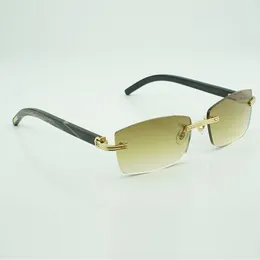 Nouvelles lunettes de soleil buffs pour hommes et femmes avec nouveau matériel, lunettes de soleil en cornes de buffle texturées noires, taille 0286O: 56-17-140mm