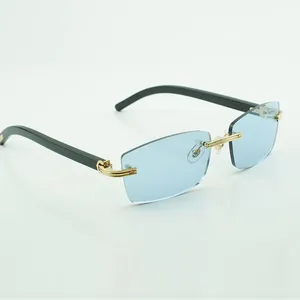 Nouvelles lunettes de soleil buffs pour hommes et femmes avec nouveau matériel, lunettes de soleil en cornes de buffle noires, taille 0286O: 56-17-140mm