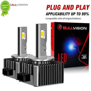 Nouveau Bullvision D1S LED Phares HID D3S D2S D4S D4R D8S D1R D2R D3R Turbo LED 40000LM Puce CSP 6000K Blanc 8000K 70W 90W Plug Play