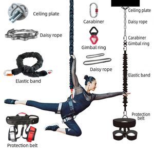 Nuevo Bungee Dance Flying Suspensión Cuerda Aérea Anti-gravedad Yoga Cord Resistencia Band Set Entrenamiento Fitness Home GYM Equipment H1026