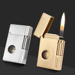 Nouvelle entreprise briquet à gaz créatif Butane métal briquet avec PING son lumineux allume-cigare gonflé hommes fumer cadeau