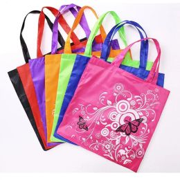 Nieuwe vlinder Love Flower Folding Shopping Bagon Oxford Doek Printing Polyester Storingszak Creative Portable Gift Bags GG GG