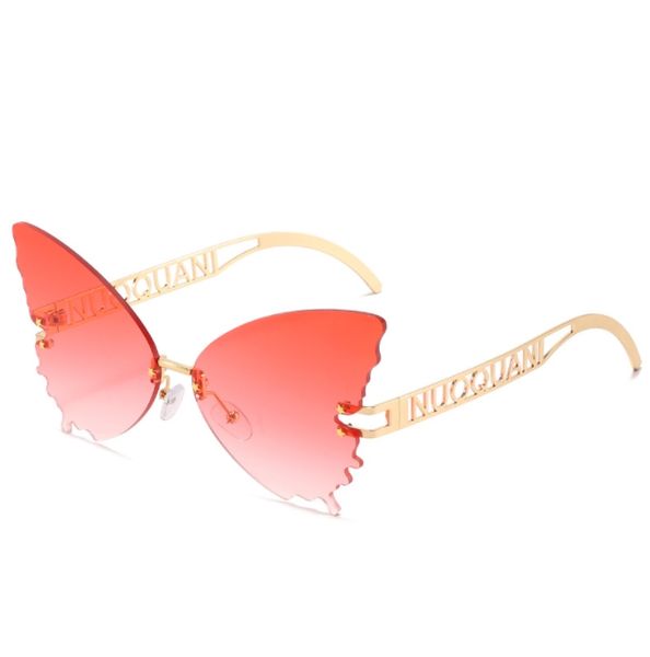 Lunettes de soleil papillon pour femmes, à grande monture, dégradé de couleur, tendance, de rue, vente en gros, nouvelle collection