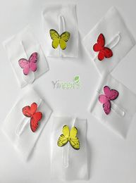 Nieuwe vlinder -tag 100pcslot 58 x 70 mm Pyramid Nylon Tea Bags Wegwerp nylon theefilters strings met tag 3483849