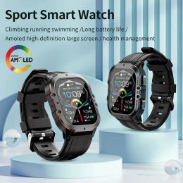Nouveau C26 Sports Smart Watch pour hommes Bluetooth appelez AMOLED Screen 1ATM Profondeur Imperproof Health Monitor Smartwatch pour Android iOS