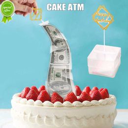 Nieuwe Cake Atm Happy Birthday Cake Topper Spaarpot Grappige Geschenken Maken Speelgoed-cake Atm Verjaardagsfeestje Creatieve Decoratie Benodigdheden