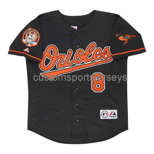 NOUVEAU Cal Ripken Jr. 2001 Maillot noir avec patch de retraite XS-5XL 6XL maillots de baseball cousus Retro