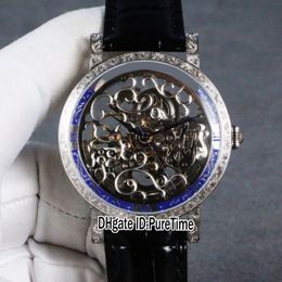 Nieuwe Calatrava 5180 1R Tourbillon Automatisch Herenhorloge Gesneden Kast Stalen Skeleton Wijzerplaat Wit Blauw Herenhorloge Lederen Horloges