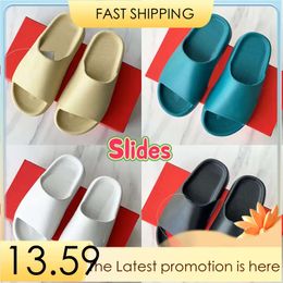 Nieuwe Calm Slides Designer Sandalen Zomer Flats Slippers Seasame Sail Wit Zwart Geode Teal Jade Ice Heren Flip Flops Slide S Beach