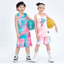 Nieuwe camouflage basketbalpak Childrens Casual Training Team Uniform tanktop Ademend afgestudeerd Performance Performance Pak Gedrukte Jersey