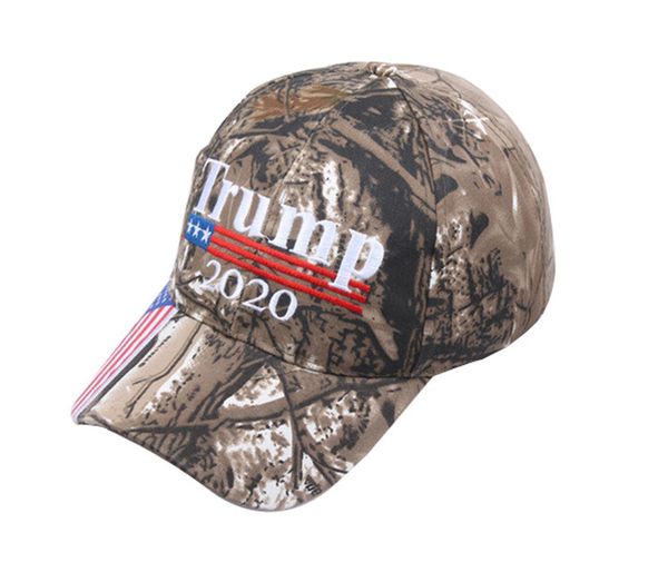 NUEVO camuflaje Donald Trump Hat de la bandera de Estados Unidos Gorra de béisbol Mantenga América Gran 2021 3D Bordado Star letra Camo Ajustable Snapback