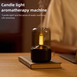 NOUVEAU Candlelight Humidifier Arôme Diffuseur Portable 120ML Électrique USB Humidificateur D'air Cool Mist Maker Fogger 12 Heures avec LED Nuit