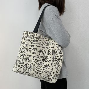 Nieuwe canvas tas vrouwelijke college studenten klasse single-shoulder handtas grote capaciteit kleine menigte mooie stoffen tas tas tas designer tas