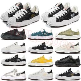Nouvelles chaussures en toile mmy Mason Maison Mihara Yasuhiro Rubber Sole Locs plate-forme en cuir noir Blanc Yellow Sneakers mmy Maison Men Femmes Outdoors Sneaker Taille 36-45