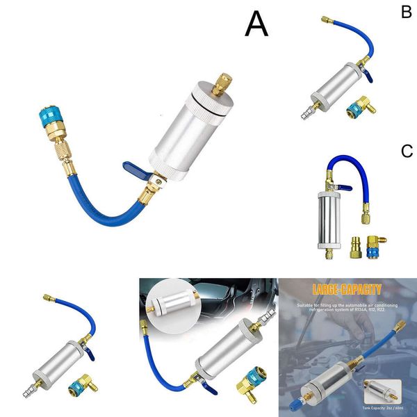 Nouvelle voiture A / C Injecteur d'huile / colorant 30 ml 1oz avec un coupleur à seringue rapide à faible côté 1/4 Adaptateur Injection d'huile Automotive conditionnement A Z5Z2