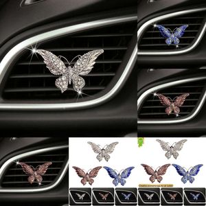 Nouveau désodorisant de voiture en cristal grand papillon, désodorisant de voiture, sortie d'air, décoration de parfum, diffuseur de parfum d'intérieur pour femmes, accessoires Articles