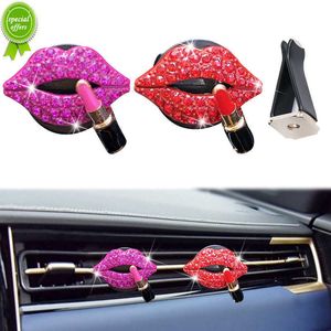 Nieuwe auto -luchtuitlaat aromatherapie clip parfum clip diamant rode lippen clips parfum luchtverfrisser clip auto interieur accessoires