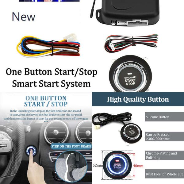 Nouvelle voiture d'alarme de voiture Démarrer le moteur RFID Système d'entrée sans clé Butter à bouton-poussoir Stop Auto